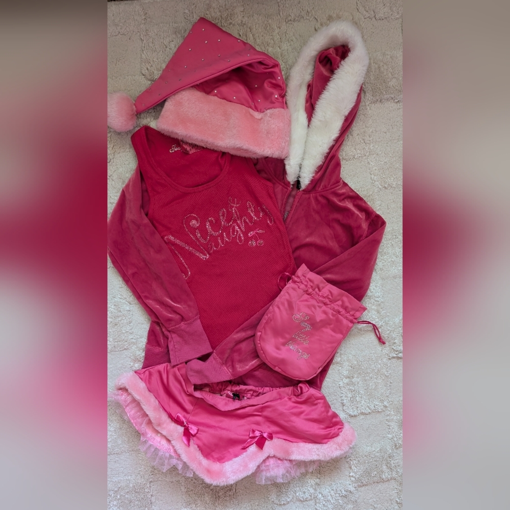 Victoria's Secret Pink Santa Outfit with Hat Skirt, And Bag Included